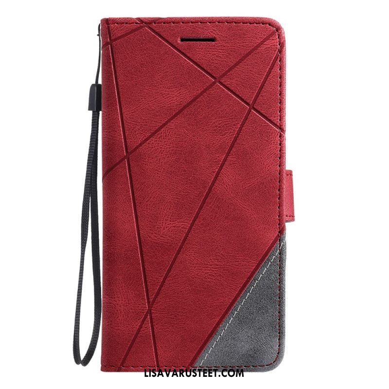 Nahkakotelo Oppo Find X8 Kaksivärinen Raidallinen Kuvio