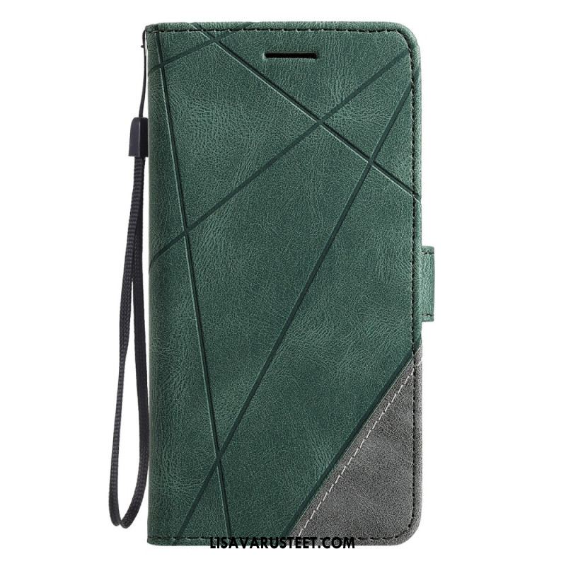 Nahkakotelo Oppo Find X8 Kaksivärinen Raidallinen Kuvio