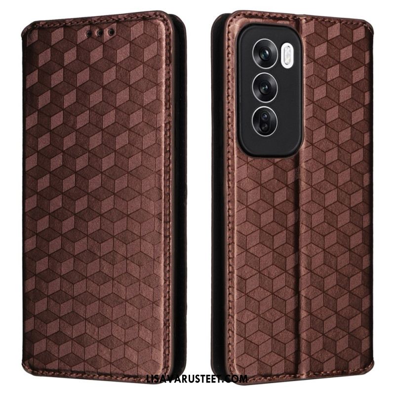 Nahkakotelo Oppo Reno 12 5g 3d-timantteja Suojakuori