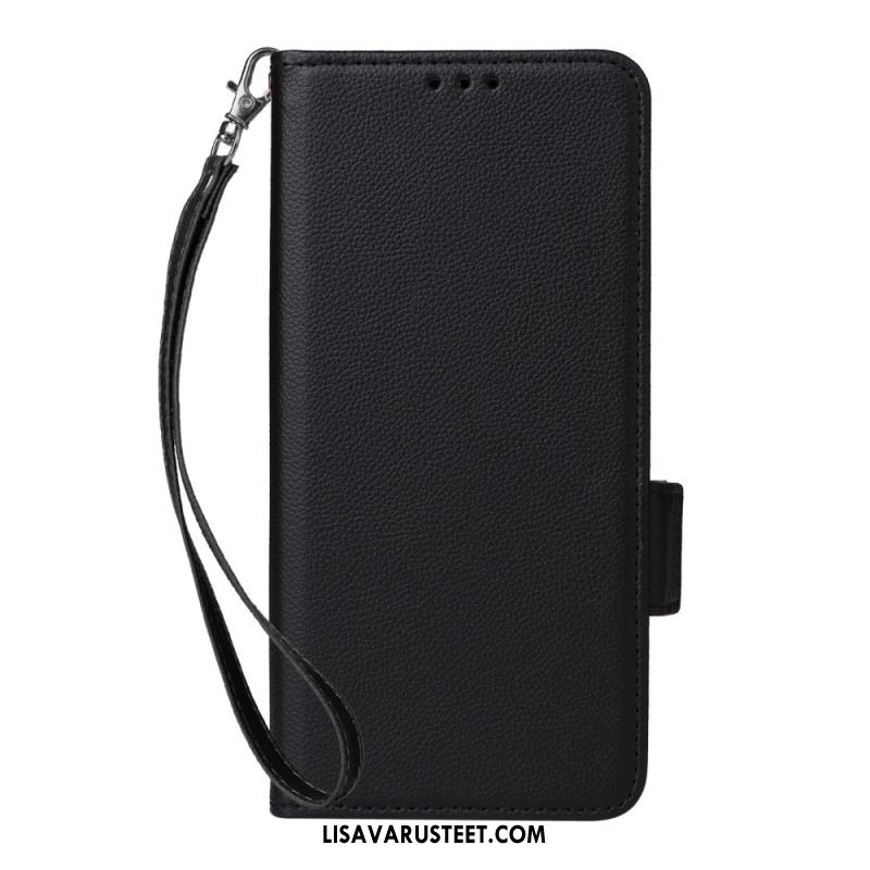 Nahkakotelo Oppo Reno 13 5g Litsikuvioinen Tekonahkaranneke