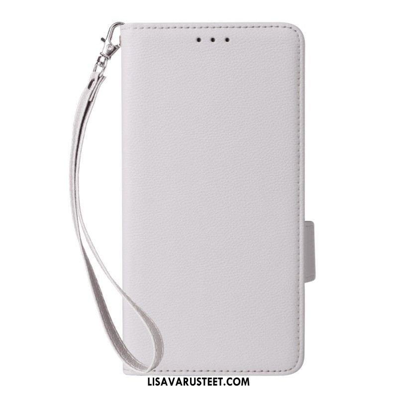 Nahkakotelo Oppo Reno 13 5g Litsikuvioinen Tekonahkaranneke