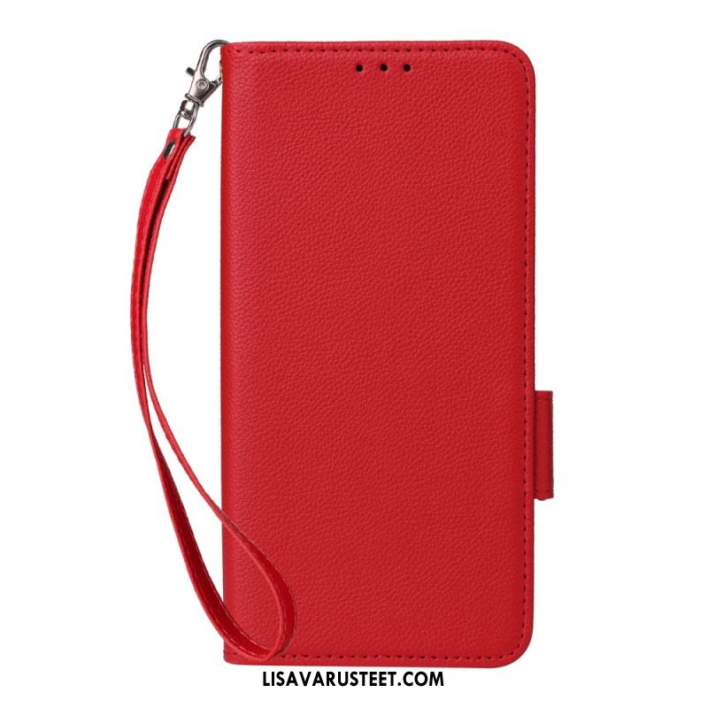 Nahkakotelo Oppo Reno 13 5g Litsikuvioinen Tekonahkaranneke