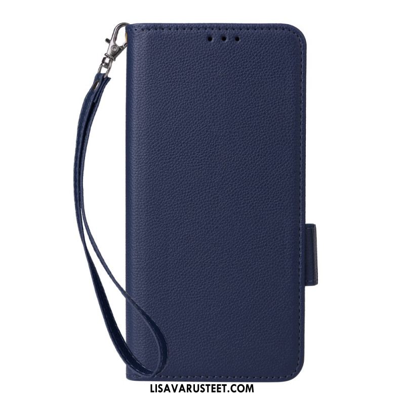 Nahkakotelo Oppo Reno 13 5g Litsikuvioinen Tekonahkaranneke