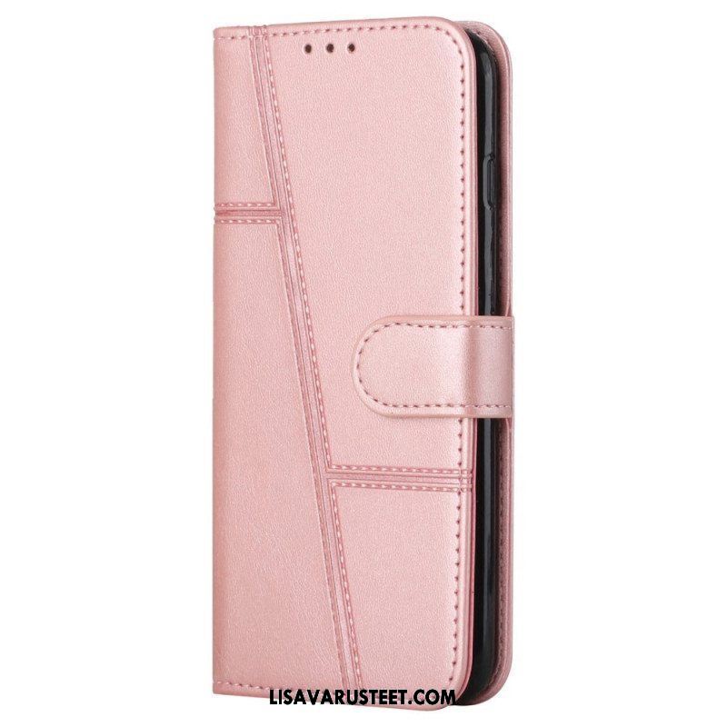 Nahkakotelo Oppo Reno 8 Suojaketju Kuori Strappy Geometric Leather Effect