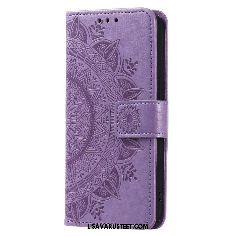 Nahkakotelo Oppo Reno 8 Suojaketju Kuori Strappy Sun Mandala