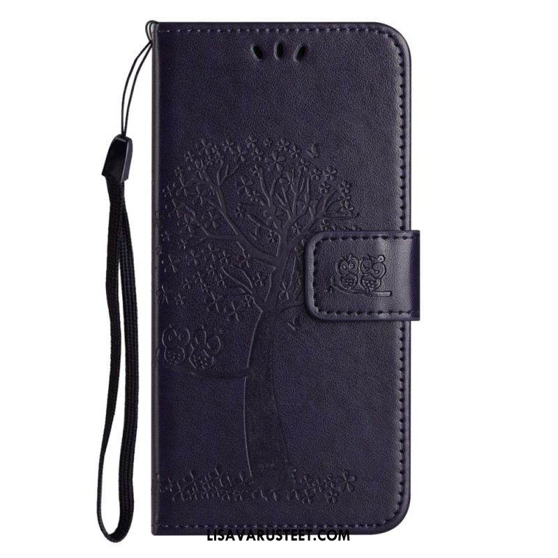 Nahkakotelo Samsung Galaxy A17 4g / 5g Puu Ja Pöllöt