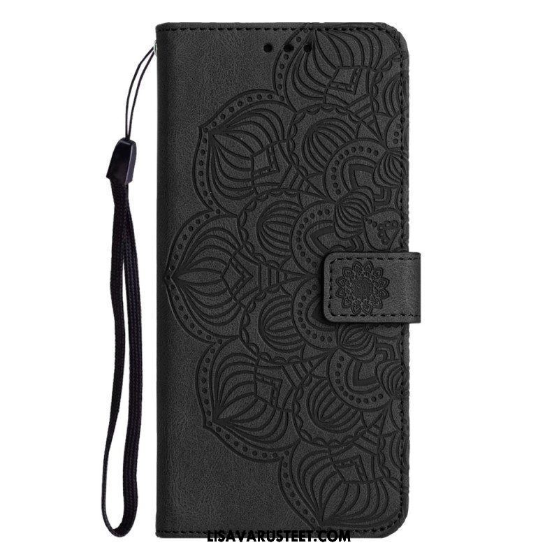 Nahkakotelo Samsung Galaxy A54 5G Suojaketju Kuori Strappy Mandala Print