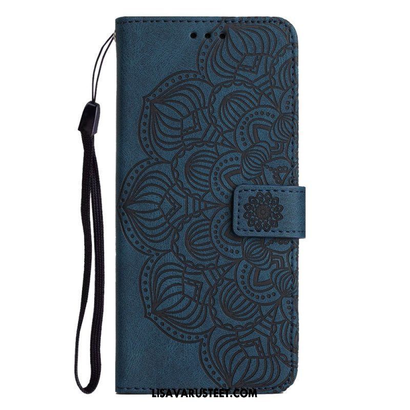 Nahkakotelo Samsung Galaxy A54 5G Suojaketju Kuori Strappy Mandala Print