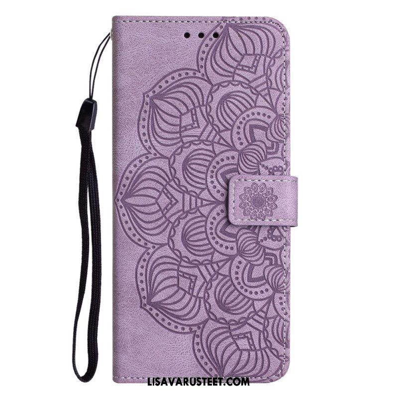 Nahkakotelo Samsung Galaxy A54 5G Suojaketju Kuori Strappy Mandala Print