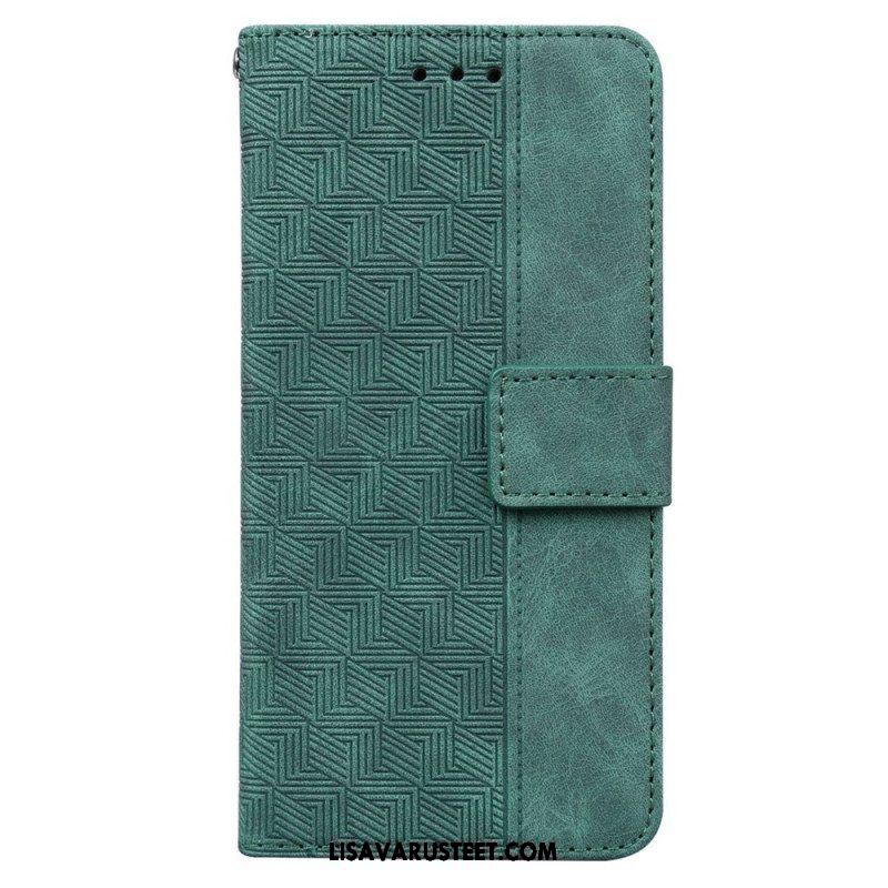 Nahkakotelo Samsung Galaxy M53 5G Suojaketju Kuori Hihnallinen Kuvio