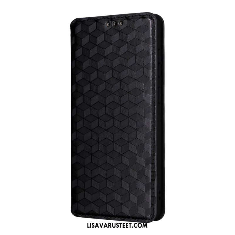 Nahkakotelo Samsung Galaxy S25 5g Edge 3d-kuutiot Suojakuori