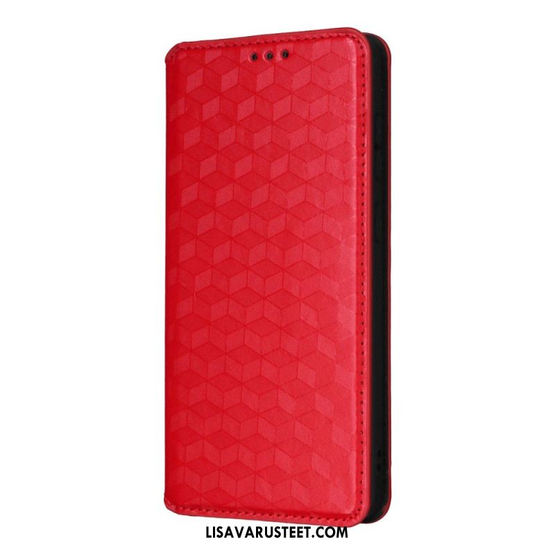 Nahkakotelo Samsung Galaxy S25 5g Edge 3d-kuutiot Suojakuori