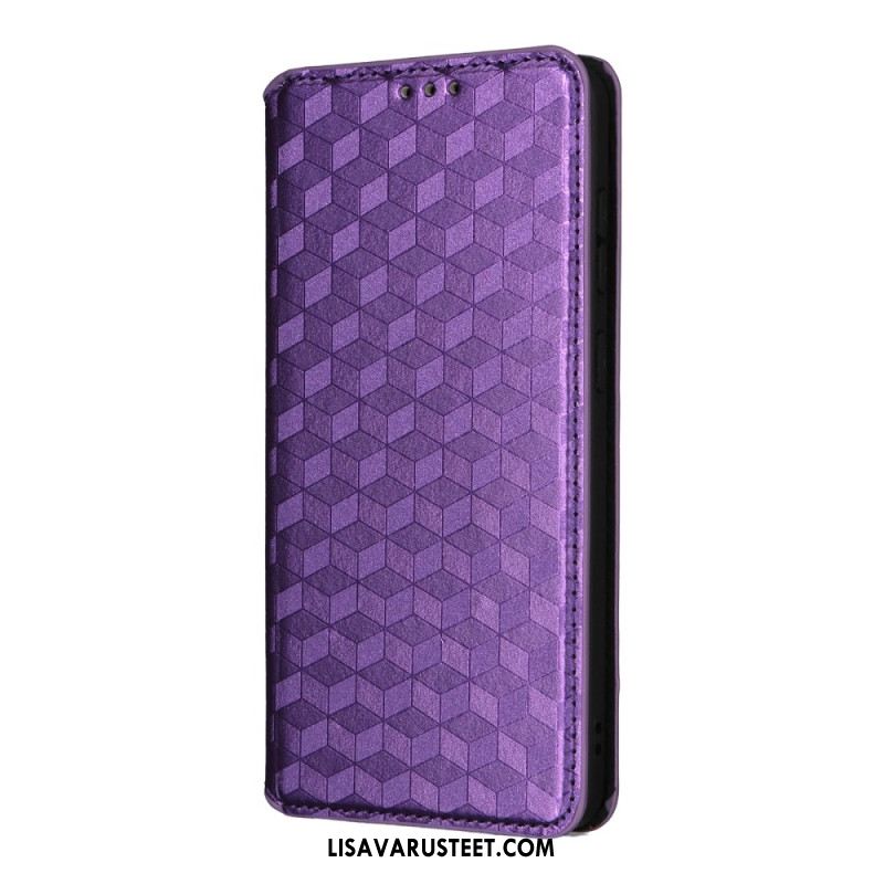 Nahkakotelo Samsung Galaxy S25 5g Edge 3d-kuutiot Suojakuori