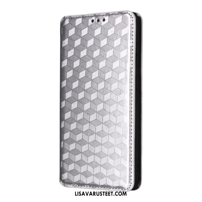 Nahkakotelo Samsung Galaxy S25 5g Edge 3d-kuutiot Suojakuori