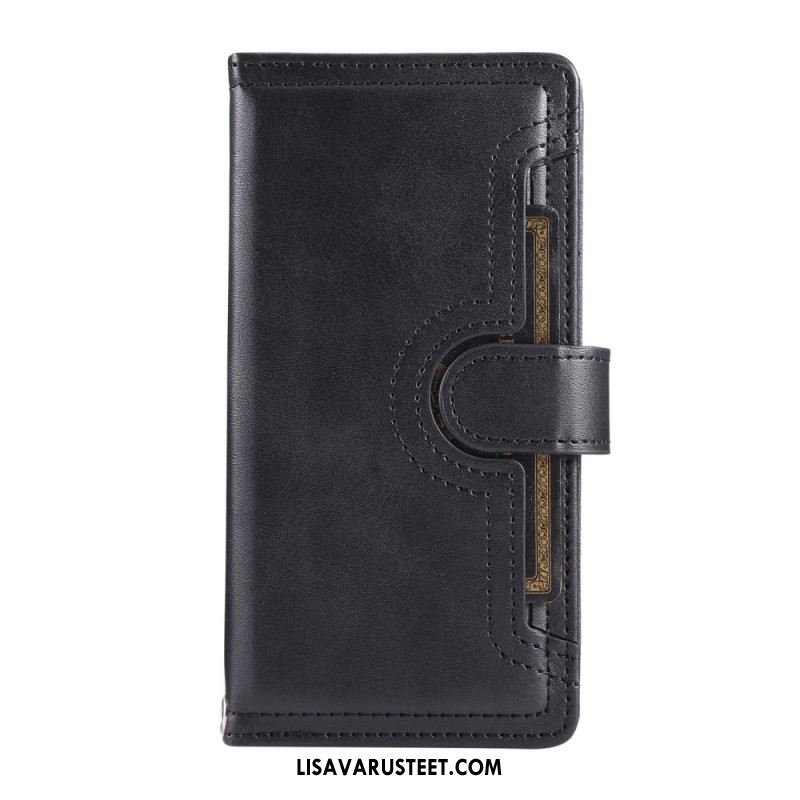 Nahkakotelo Samsung Galaxy S25 5g Edge Magneettinen Lompakko Ja Kaulanauha