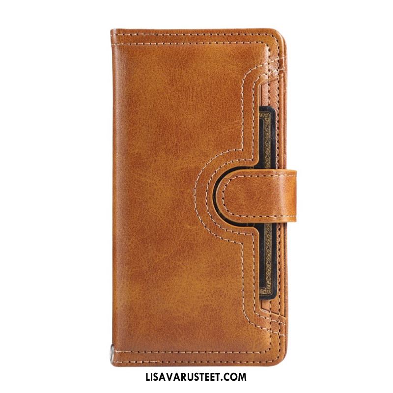 Nahkakotelo Samsung Galaxy S25 5g Edge Magneettinen Lompakko Ja Kaulanauha