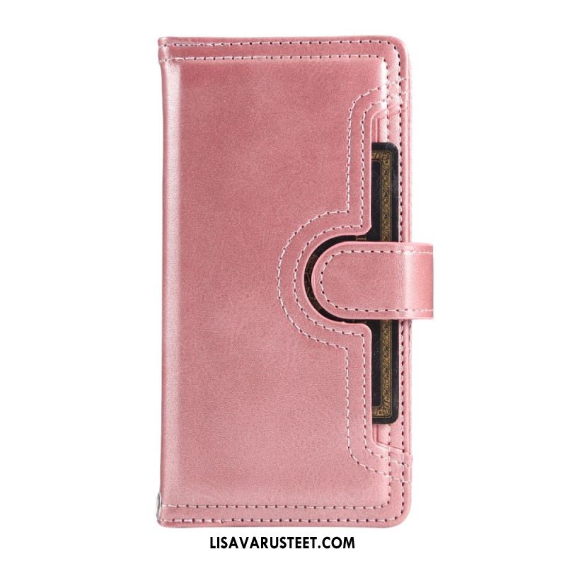 Nahkakotelo Samsung Galaxy S25 5g Edge Magneettinen Lompakko Ja Kaulanauha