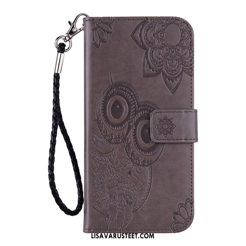 Nahkakotelo Samsung Galaxy S25 5g Edge Pöllöt Ja Hihna