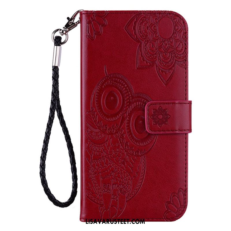 Nahkakotelo Samsung Galaxy S25 5g Edge Pöllöt Ja Hihna