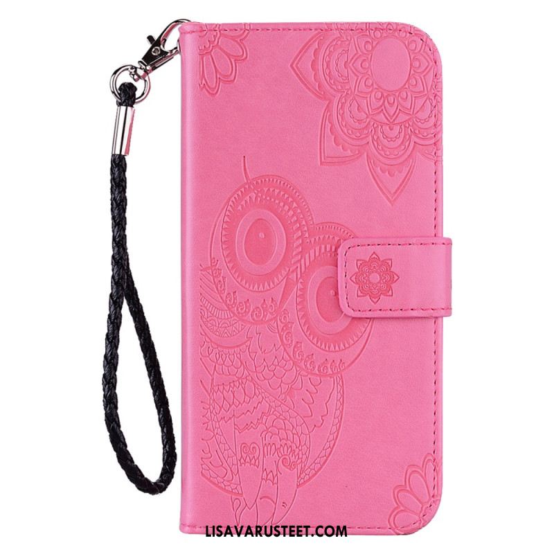 Nahkakotelo Samsung Galaxy S25 5g Edge Pöllöt Ja Hihna