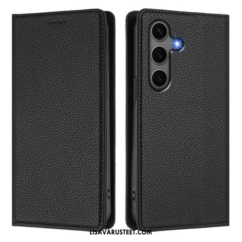 Nahkakotelo Samsung Galaxy S25 5g Litsikuvioinen Rfid-esto