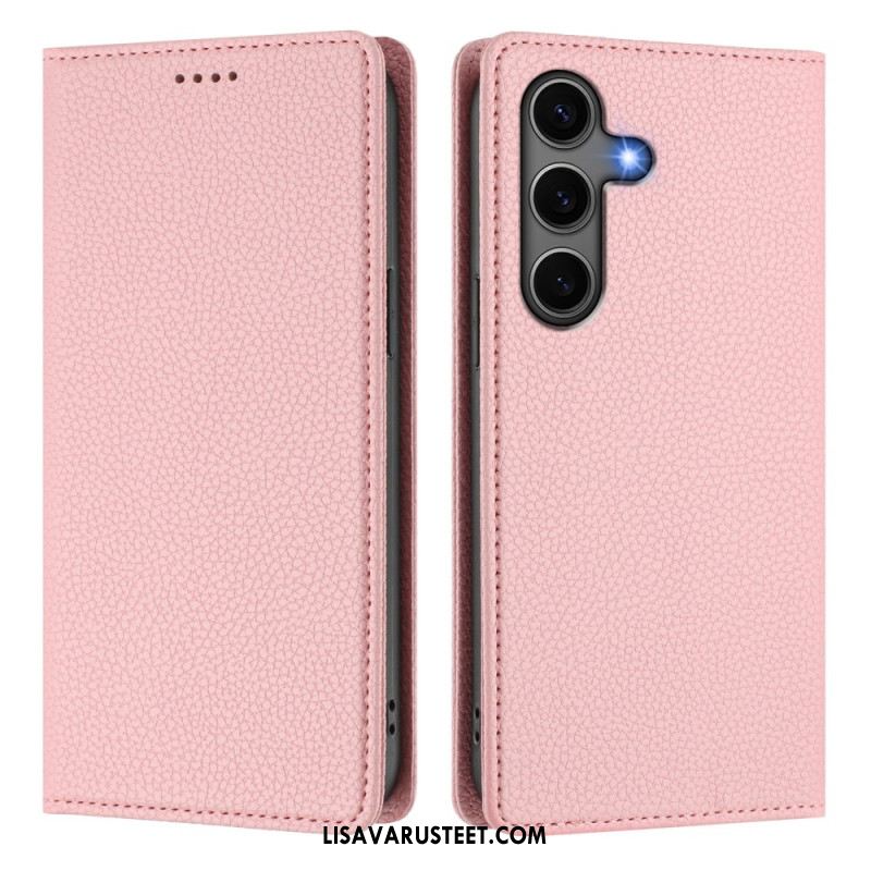 Nahkakotelo Samsung Galaxy S25 5g Litsikuvioinen Rfid-esto