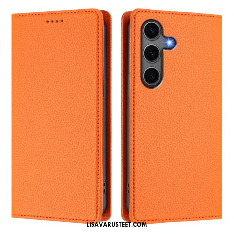 Nahkakotelo Samsung Galaxy S25 5g Litsikuvioinen Rfid-esto