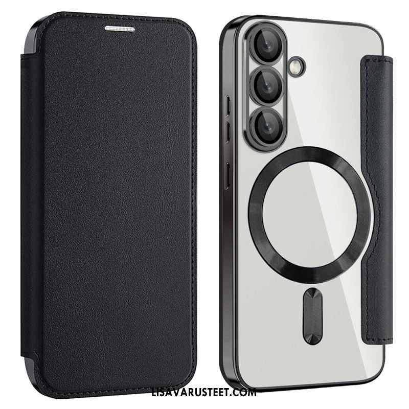 Nahkakotelo Samsung Galaxy S25 5g Nahkaefekti Yhteensopiva Magsafen Ja Rfid-suojauksen Kanssa Suojakuori