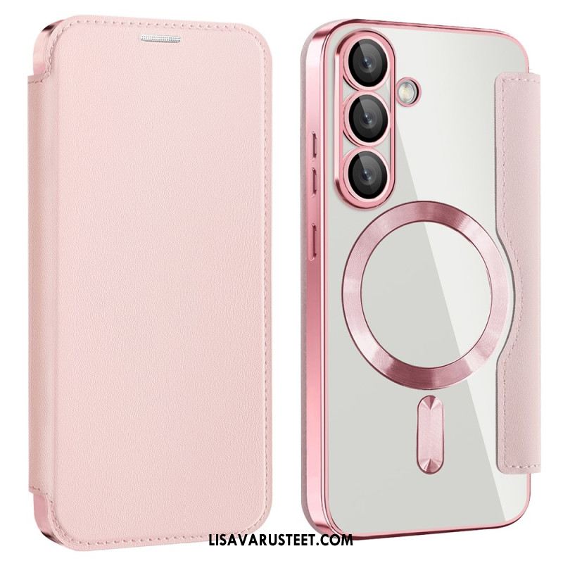 Nahkakotelo Samsung Galaxy S25 5g Nahkaefekti Yhteensopiva Magsafen Ja Rfid-suojauksen Kanssa Suojakuori