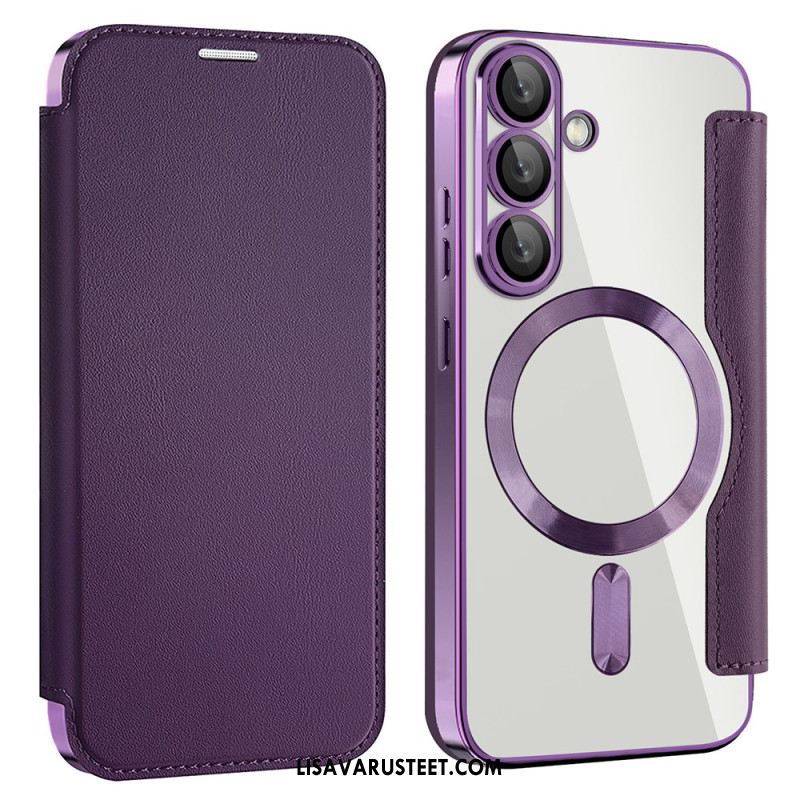 Nahkakotelo Samsung Galaxy S25 5g Nahkaefekti Yhteensopiva Magsafen Ja Rfid-suojauksen Kanssa Suojakuori