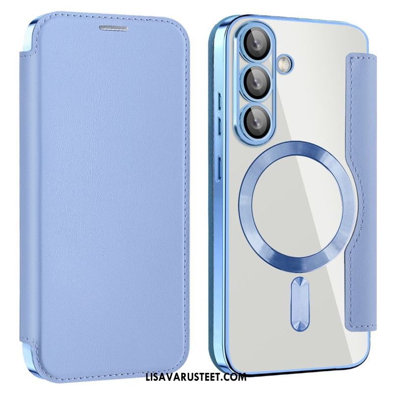 Nahkakotelo Samsung Galaxy S25 5g Nahkaefekti Yhteensopiva Magsafen Ja Rfid-suojauksen Kanssa Suojakuori