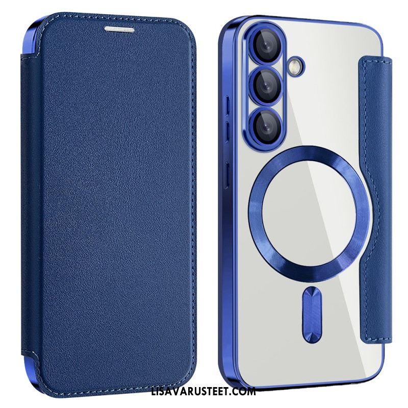 Nahkakotelo Samsung Galaxy S25 5g Nahkaefekti Yhteensopiva Magsafen Ja Rfid-suojauksen Kanssa Suojakuori