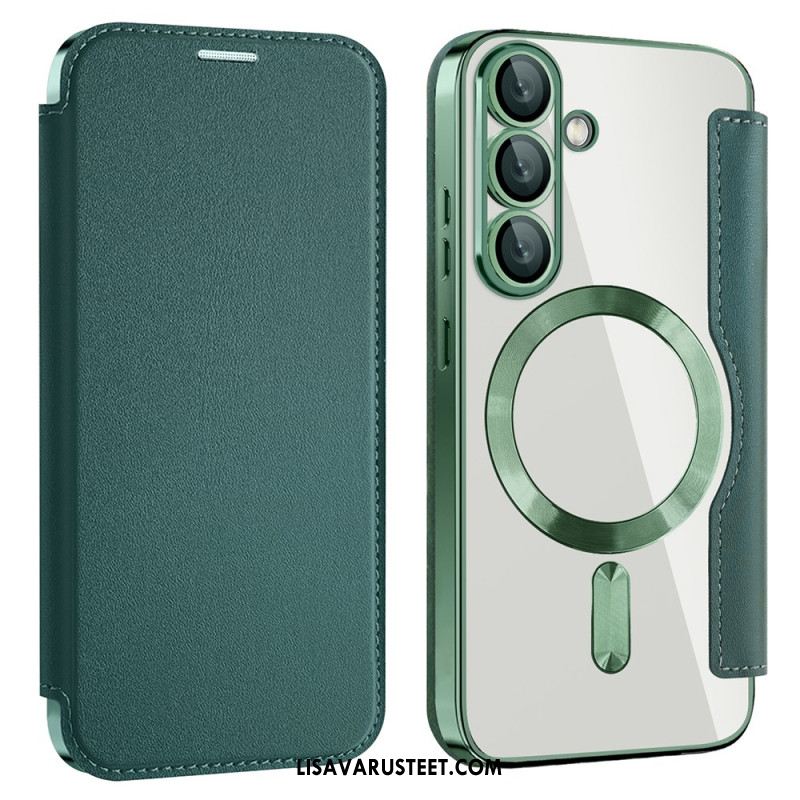 Nahkakotelo Samsung Galaxy S25 5g Nahkaefekti Yhteensopiva Magsafen Ja Rfid-suojauksen Kanssa Suojakuori