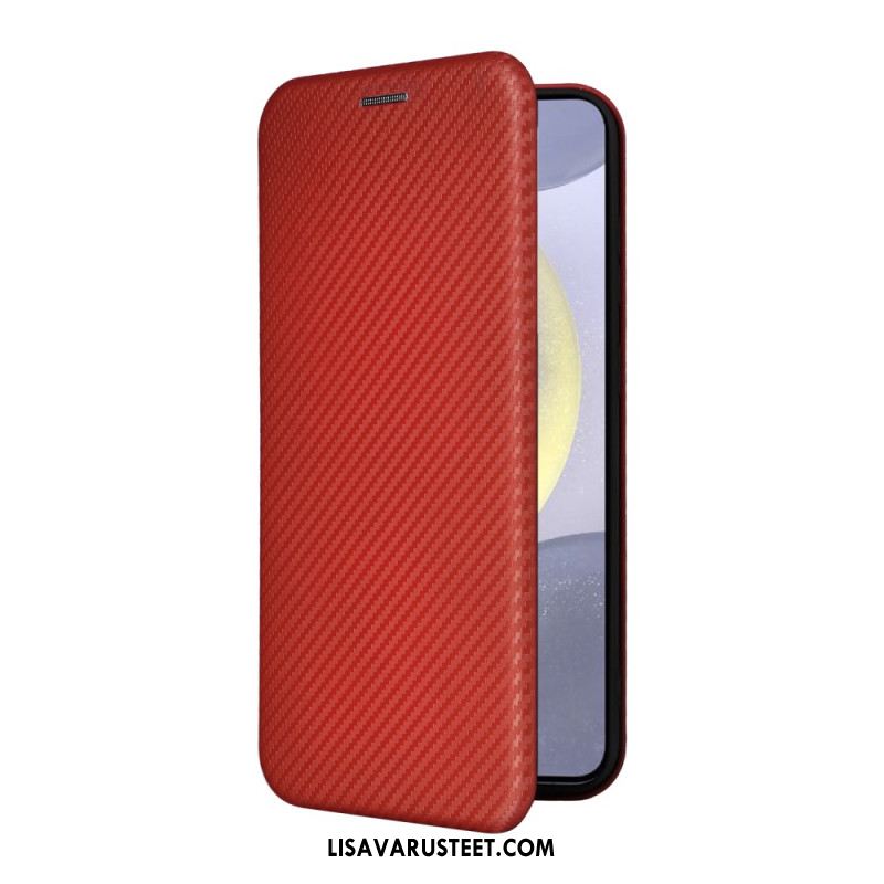 Nahkakotelo Samsung Galaxy S25 Fe Hiilikuitu