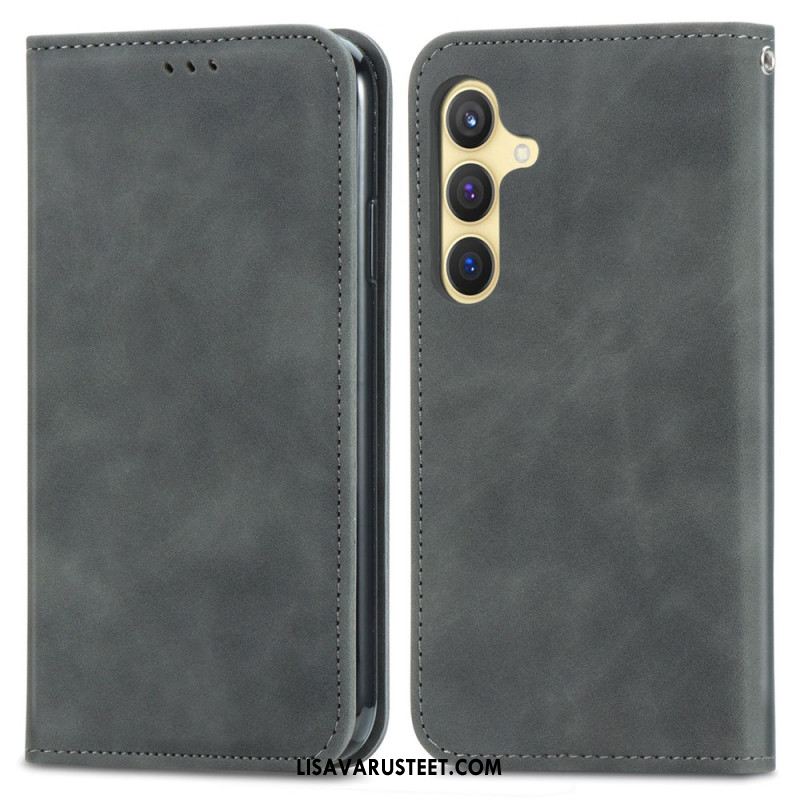 Nahkakotelo Samsung Galaxy S25 Plus 5g Mokkanahkajäljitelmä