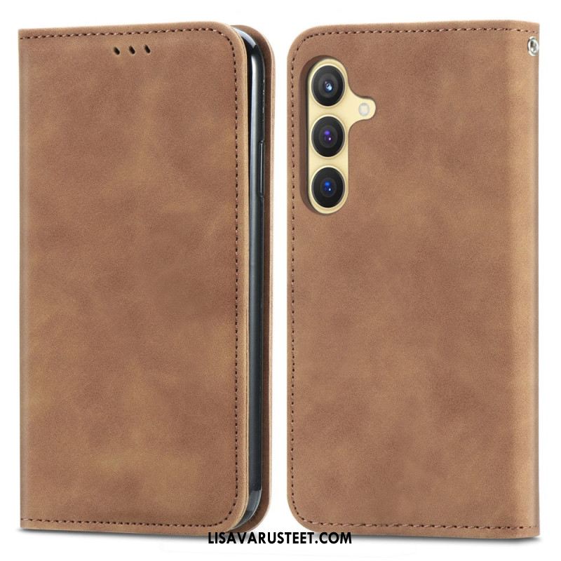 Nahkakotelo Samsung Galaxy S25 Plus 5g Mokkanahkajäljitelmä