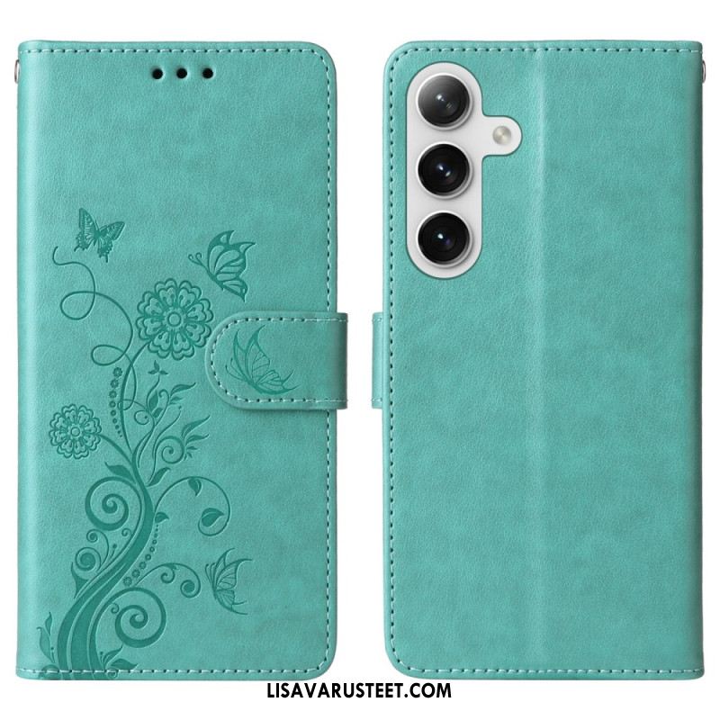 Nahkakotelo Samsung Galaxy S25 Plus 5g Pieniä Kukkia