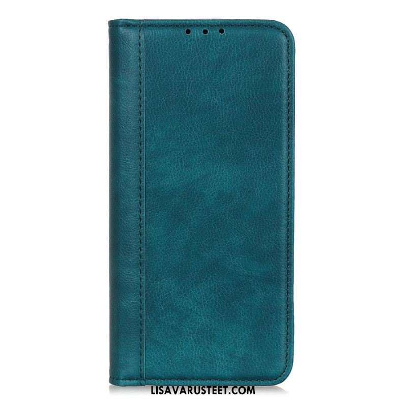 Nahkakotelo Samsung Galaxy S25 Ultra 5g Haljasnahkainen Litsi