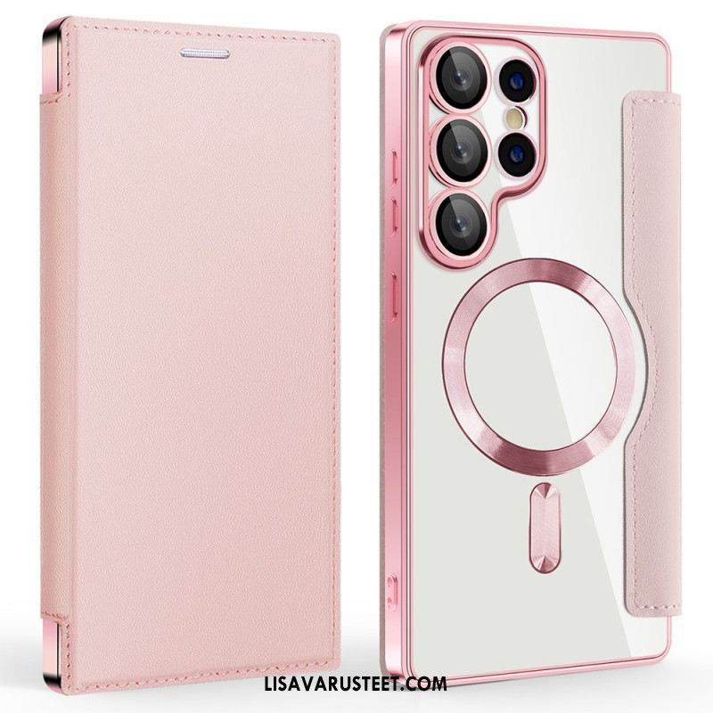 Nahkakotelo Samsung Galaxy S25 Ultra 5g Magsafe-yhteensopiva Rfid-suojatun Nahkakuvion Kanssa