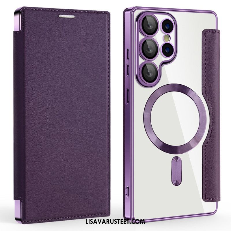 Nahkakotelo Samsung Galaxy S25 Ultra 5g Magsafe-yhteensopiva Rfid-suojatun Nahkakuvion Kanssa