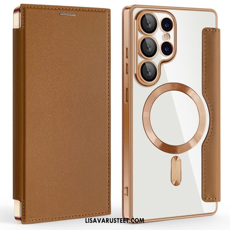 Nahkakotelo Samsung Galaxy S25 Ultra 5g Magsafe-yhteensopiva Rfid-suojatun Nahkakuvion Kanssa