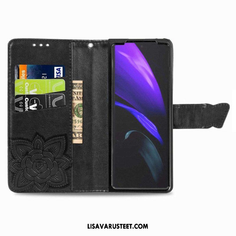 Nahkakotelo Samsung Galaxy Z Fold 4 Jättiläinen Perhonen