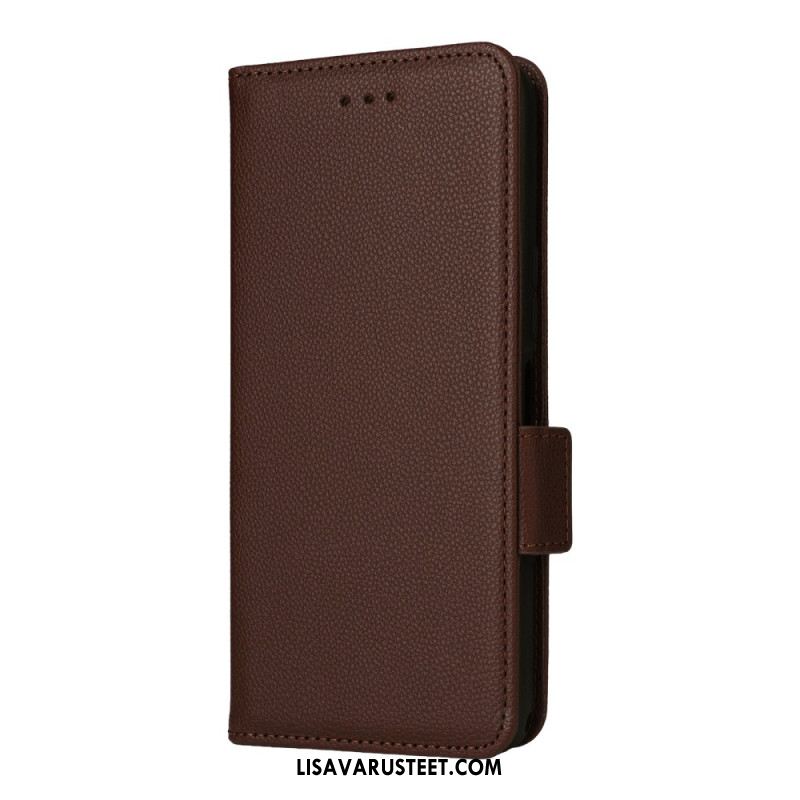 Nahkakotelo Sony Xperia 1 Vii Litsikuvio Hihnalla