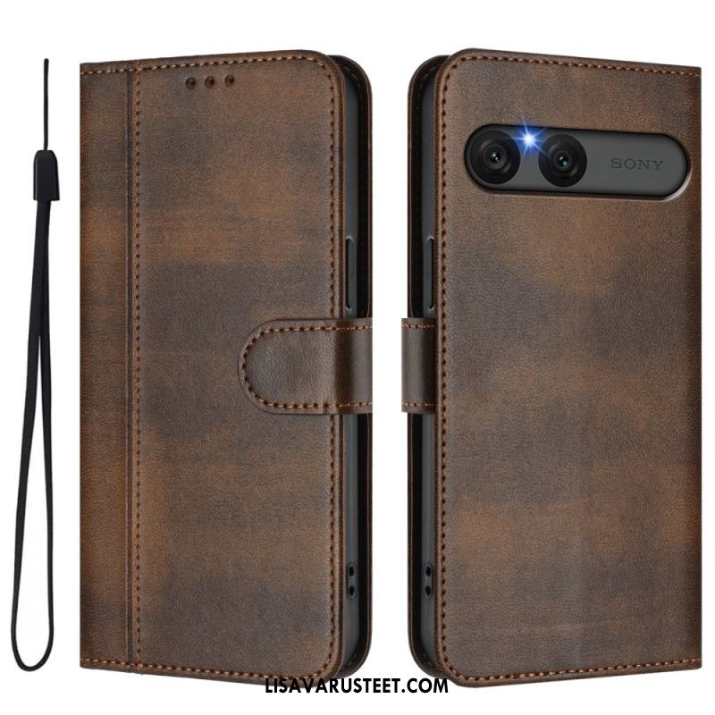 Nahkakotelo Sony Xperia 10 Vii Retrotyylinen