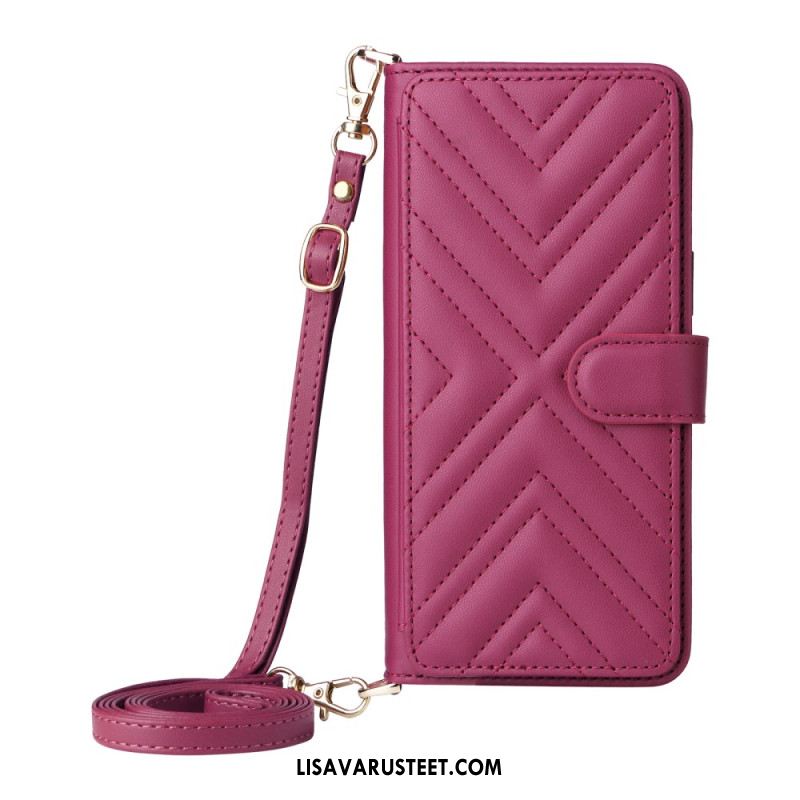 Nahkakotelo Sony Xperia 10 Vii Tikattu Hihna Ja Rannehihna