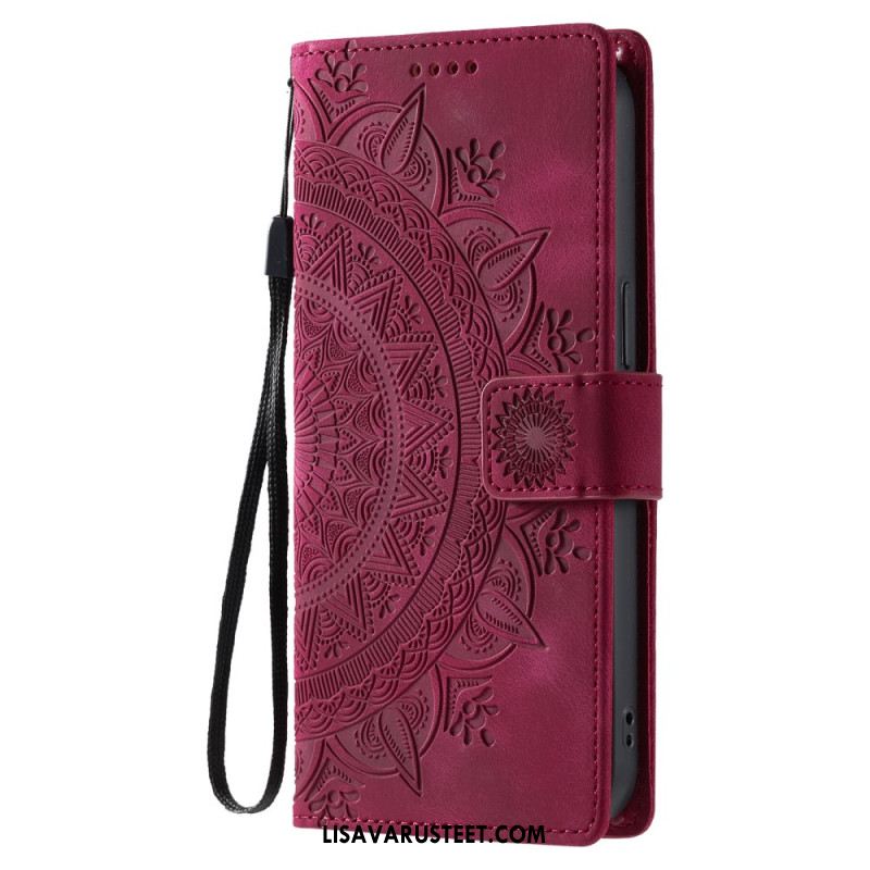 Nahkakotelo Xiaomi 15 Mandala-mokkanahkaefekti