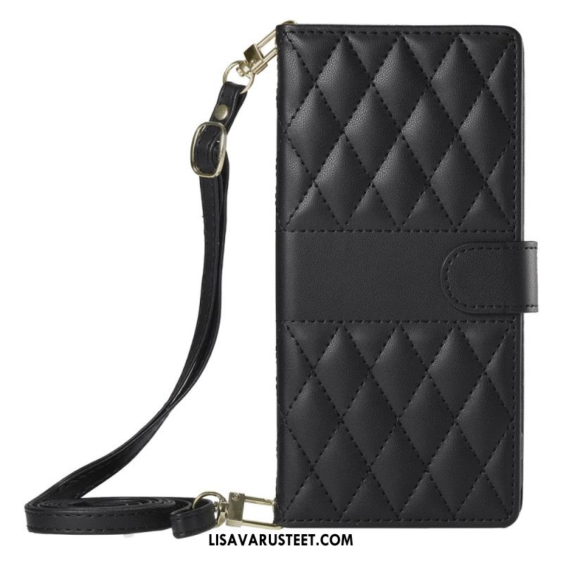 Nahkakotelo Xiaomi 15 Ultra Tikattu Hihna Ja Olkahihna