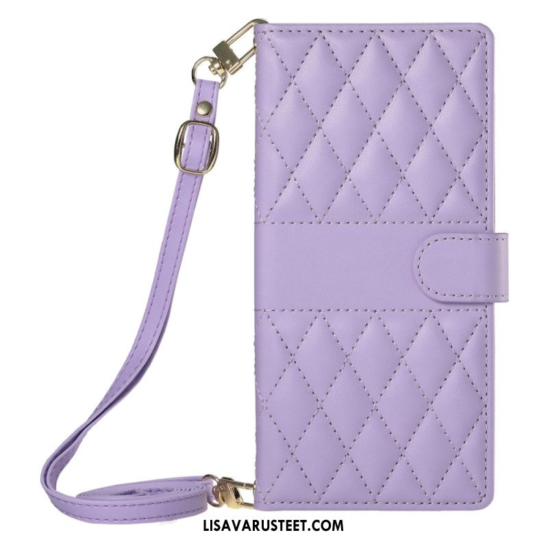 Nahkakotelo Xiaomi 15 Ultra Tikattu Hihna Ja Olkahihna