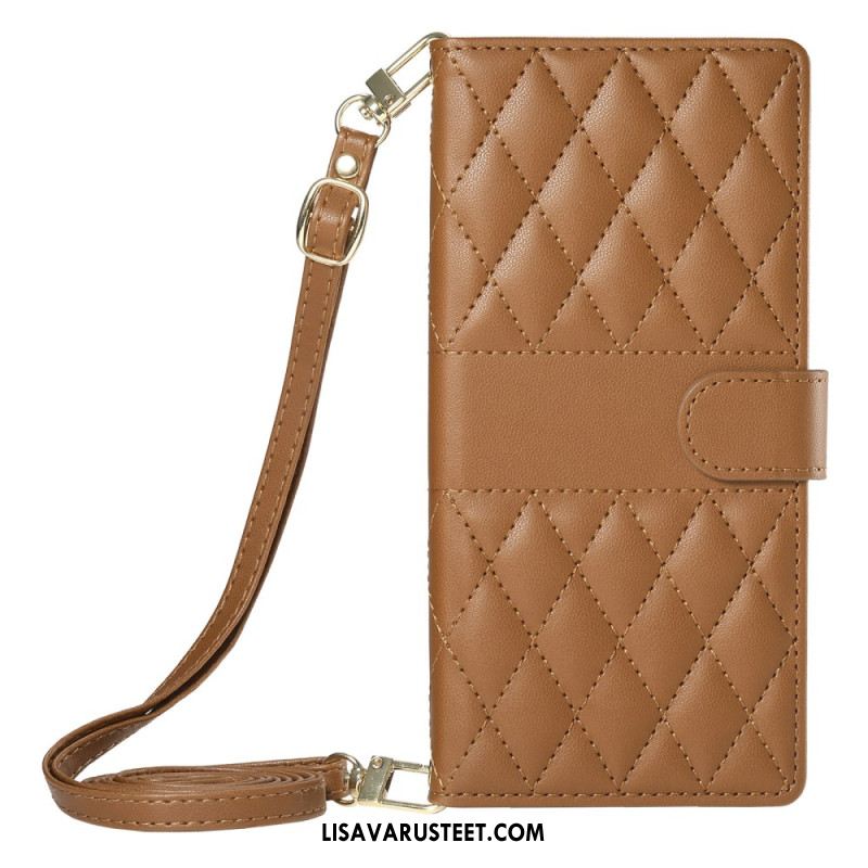 Nahkakotelo Xiaomi 15 Ultra Tikattu Hihna Ja Olkahihna