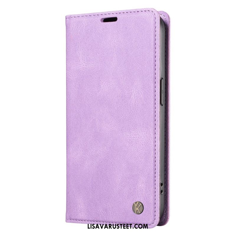 Nahkakotelo Xiaomi 15 Yikatu Mokkanahkaefekti